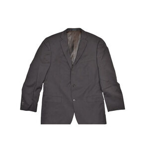 Men's Pinstripe Single Breasted Suit Blazer Jacket Size 44XL Brown Wool